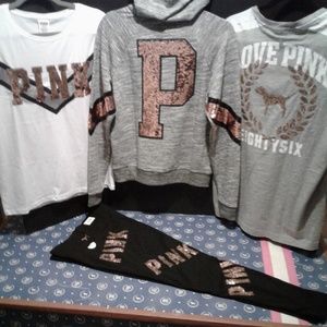 ⚡SALE⚡VS PINK Rose Gold Bling 4 pc Set NWT